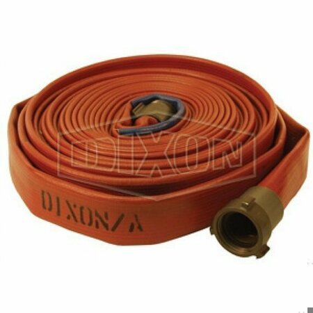 DIXON Light Duty Fire Hose, 2-1/2 in, NST NH, 50 ft L, 225 psi Working, Nitrile, Domestic H525R50RBF